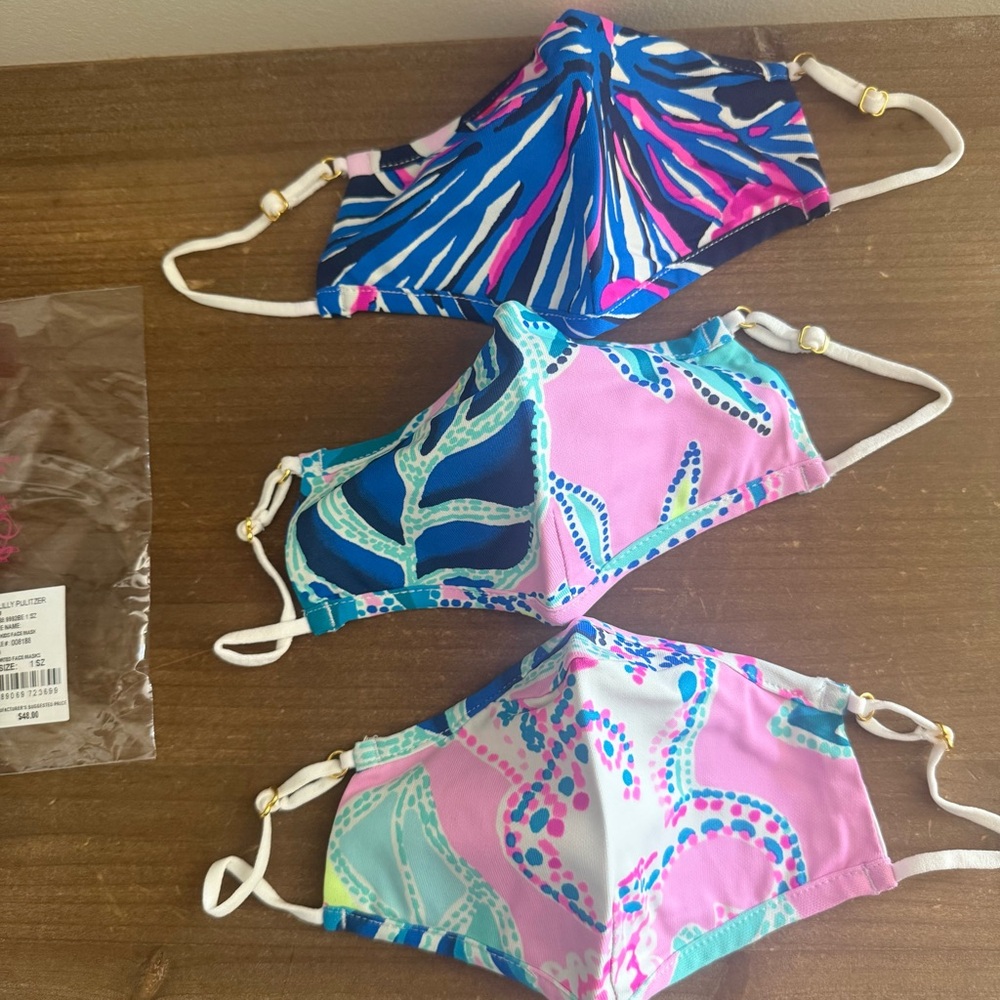 NWT Lilly Pulitzer kids face masks (3 Pack) new